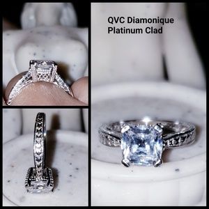 Platinum Clad Diamonique Ring